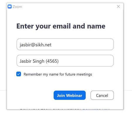 enter name email